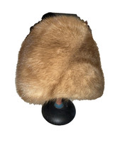 Vintage 1960s Brown New York Paris Natural Mink Fur Womens Hat Cap 21.5 7.5M