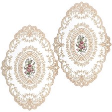 2 Pcs Lace Doilies, Flower Crochet Doilies for Tables, Retro Lace Placemats, ...
