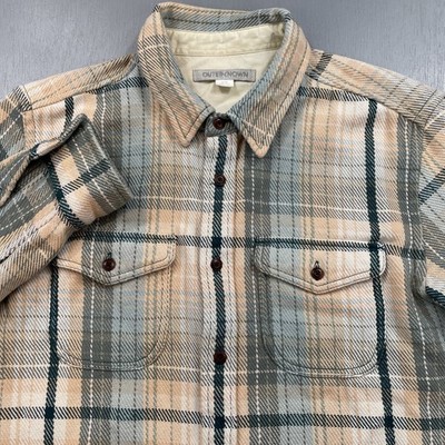 Outerknown Blanket Flannel Shirt Mens Medium Plaid Tartan Twill Heavyweight