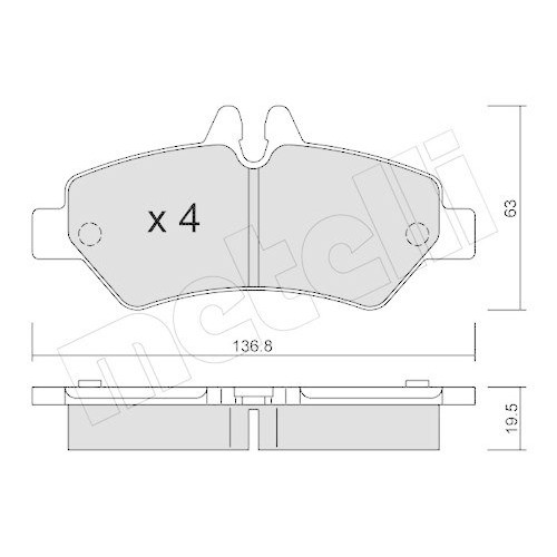 Plaquettes Frein à Disque Metelli 22-0672-0 Anti Sifflement pour Mercedes
