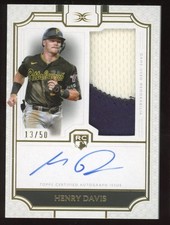Henry Davis 2024 Topps Definitive Auto Rookie Patch Relic #DRPC-HD Serial #d /50