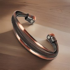 Adjustable Copper Magnetic Therapy Bracelet for Wrist Pain Relief Unisex