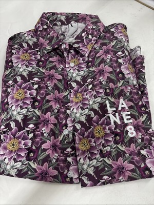 Lane 8 EDM DJ Summer Gatherings 2024 Floral Print Button Up Short Sleeve Shirt