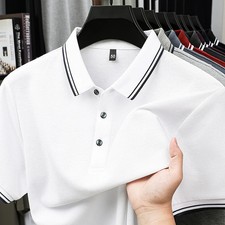 pure cotton men's polo shirt summer fashion casual short sleeved comfortabl