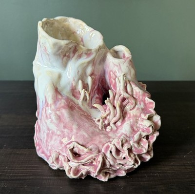 Hand Made Clay Sculpture, Ceramic Glazed Fish Tank Decor, Aquarium Safe