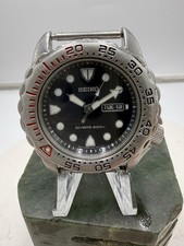 SEIKO 7N36-6A49 DAY-DATE Blue DIAL 42mm Scuba Diver Quartz New Battery