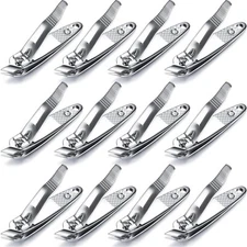 12 Pcs Slanted Edge Nail Clippers Metal Side Cuticle As Picture Show 