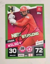 Fran Wilson Signed The 100 Cricket Trade Card Topps Select Australia T20