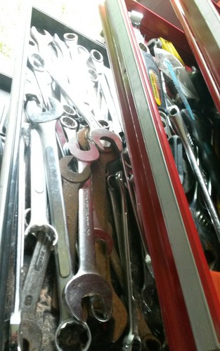halfords tool boxes, top, middle, bottom. Packed with tools - Picture 7 of 12
