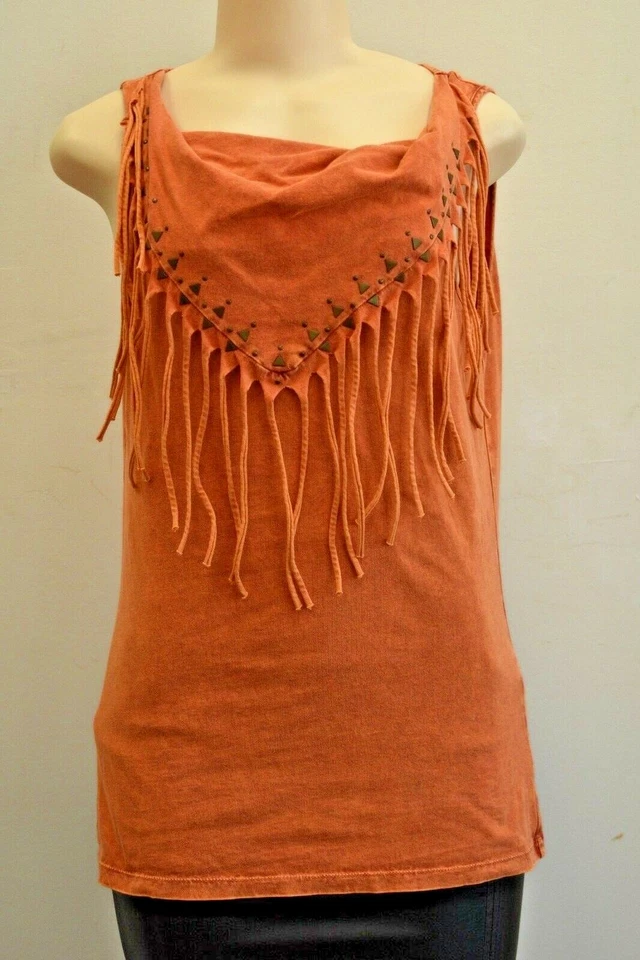 Top para mujer Maria Gabrielle naranja mezcla de algodón talla grande a la venta Foto 2 de 4