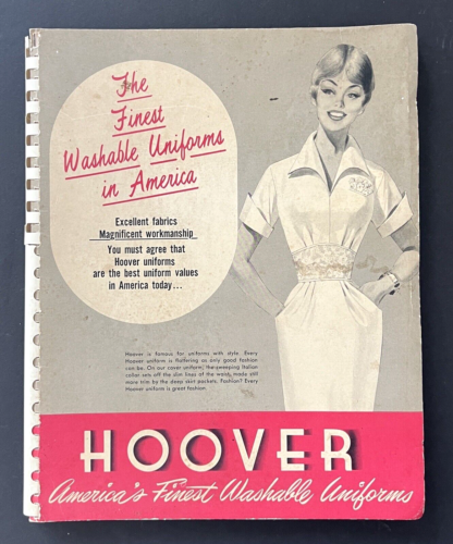 Women In Uniforms Vintage 1950's, HOOVER WASHABLE UNIFORMS CATALOG, Illustrated - Afbeelding 1 van 16