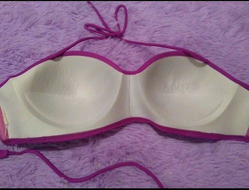 ✔️Op Brand Magenta Purple Padded Push Up Halter Bikini Top Size Medium - Picture 7 of 9