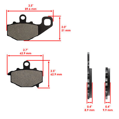 たあたあ Front & Rear Brake Pads for Kawasaki ZX600 Ninja ZX6R ZX-6R 1998