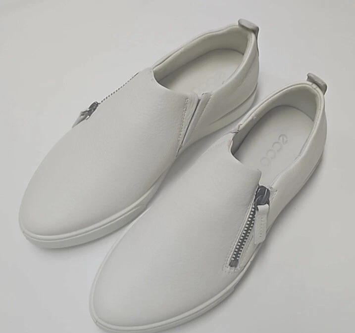 Sneakers donna Ecco Gillian classiche slide zip pelle bianca taglia 4