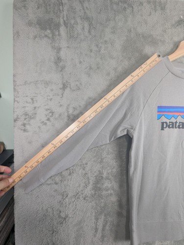 Patagonia Sweatshirt Youth Large Grey Pullover Crew Neck Logo Graphic Front - Picture 6 of 7