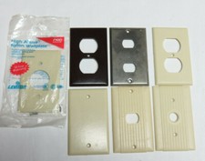 Assorted Wall outlet Covers Qty 7 blank, receptacle, cable, white brown other