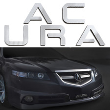 Silver Aluminium Raised Plastic Letters Inserts Acura Tl 2004-2008 Front Bumper