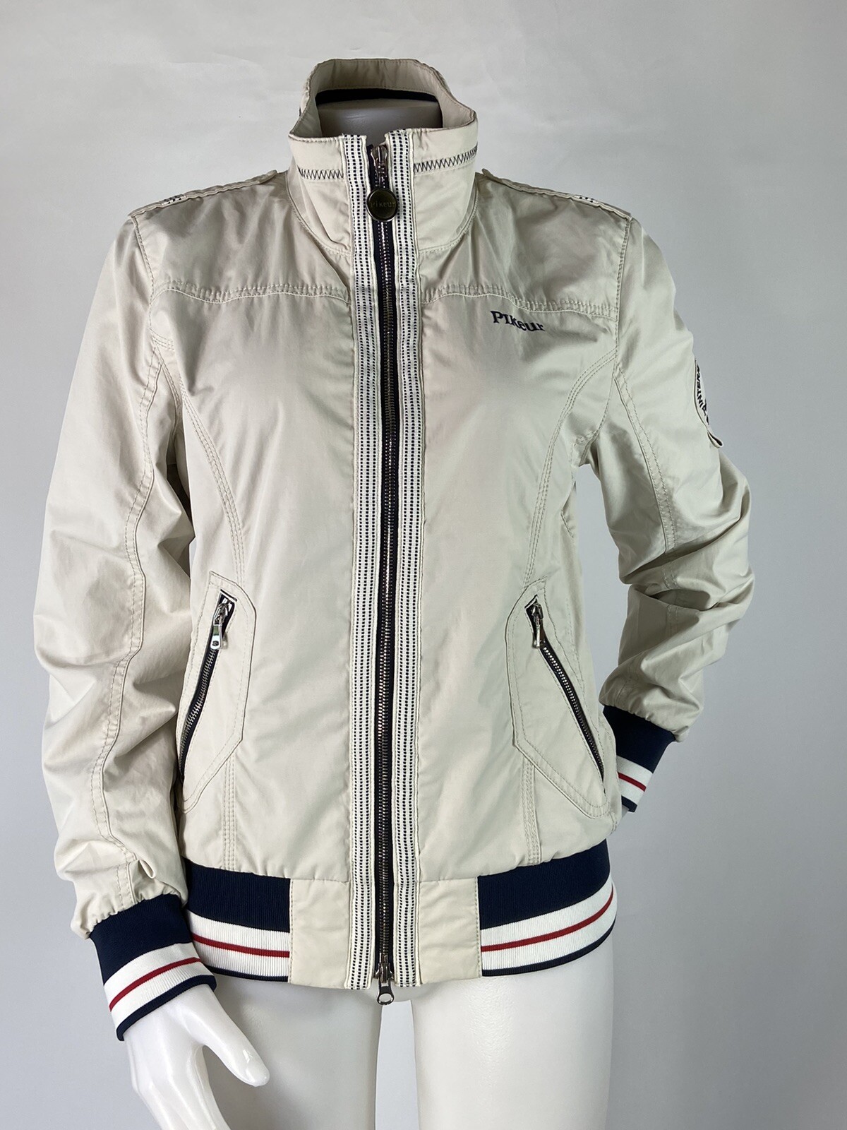 Pikeur International Size 10 Laurina Sports Brand Beige Full Zip Jacket