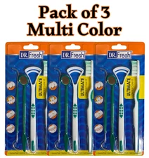 Dr. Fresh Ultimate Dental Care Kit, 4-Piece Set – Soft Toothbrush Pack of 3