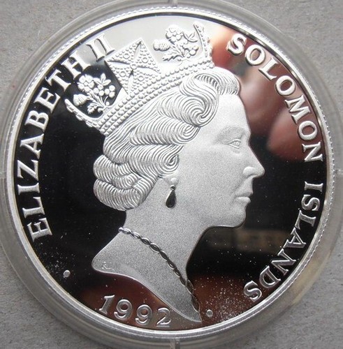 Solomon 1992 Boxer 10 Dollars Silver Coin,Proof - Picture 2 of 2