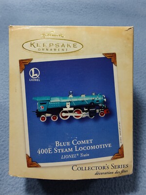 NEW HALLMARK KEEPSAKE 2002 BLUE COMET 400E STEAM LOCOMOTIVE LIONEL XMAS ORNAMENT