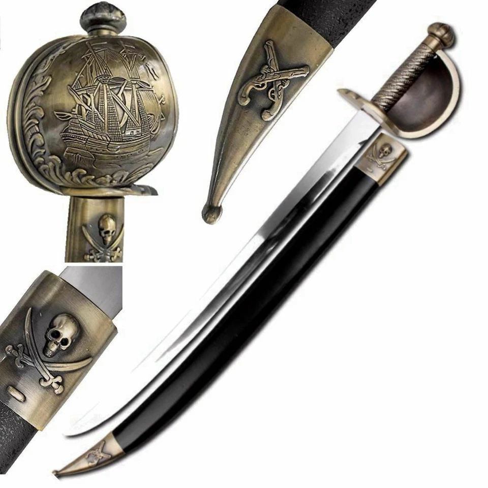 Espada pirata de metal de 28" Festival Renaissance Faire 440 hoja de acero inoxidable Foto 2 de 4