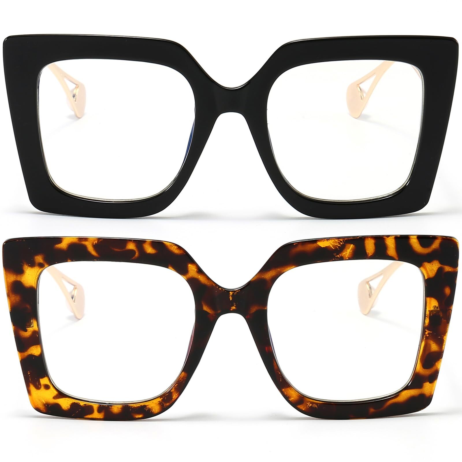 Oversized Blue Light Glasses for Women, Anti Fatigue Prevent Headache Compute...-image