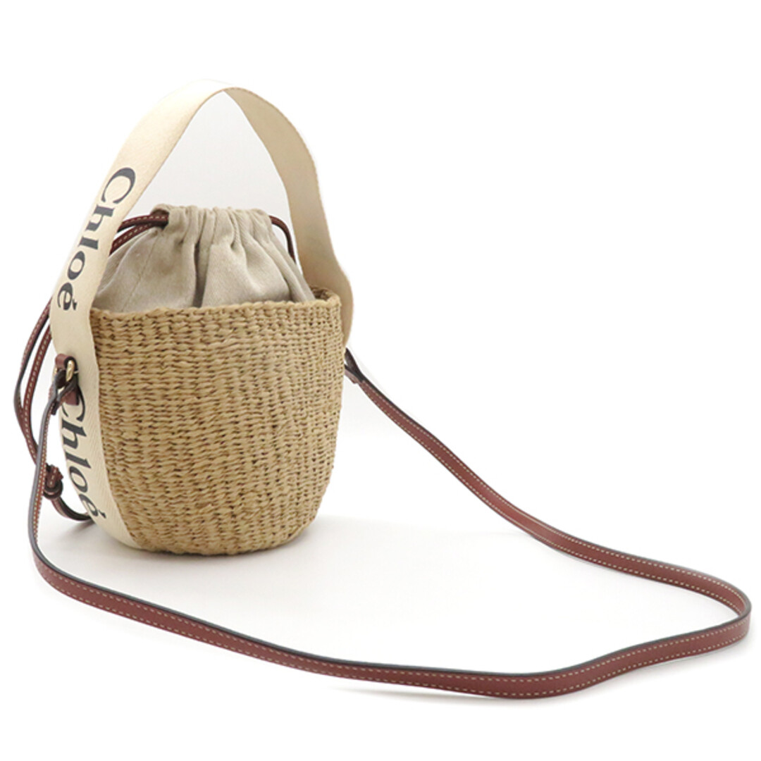 Chloe Shoulder Bag Woody Small Basket Fair Trade Paper Beige Chloe Shoulder Bag Woody Small Basket Fair Trade Paper Beige
