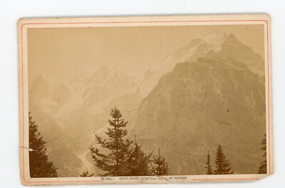PHOTO CABINET circa 1890, Eider monk Jungfrau route de murren Garcin Geneva