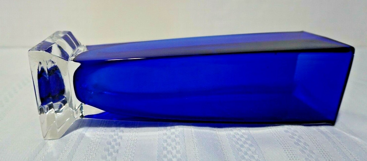 LSA International Krosno Stem Bud Vase Cobalt Blue Poland Studio Art