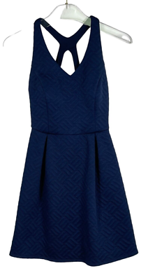 Emerald Sundae Women's Open-Back Fit & Flare Dress Navy Blue Size 1 | eBay
