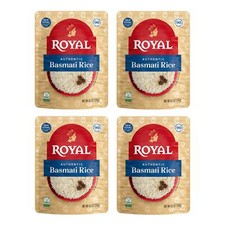 Royal White Basmati Rice - Ready to Heat Basmati Rice - 4 Pack 8.5 oz Microwa...