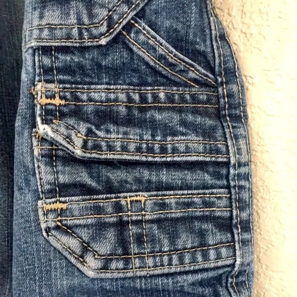 Jeans cargo de mezclilla Lee Authentic para niños talla 5 100 % algodón ajustables Foto 3 de 4