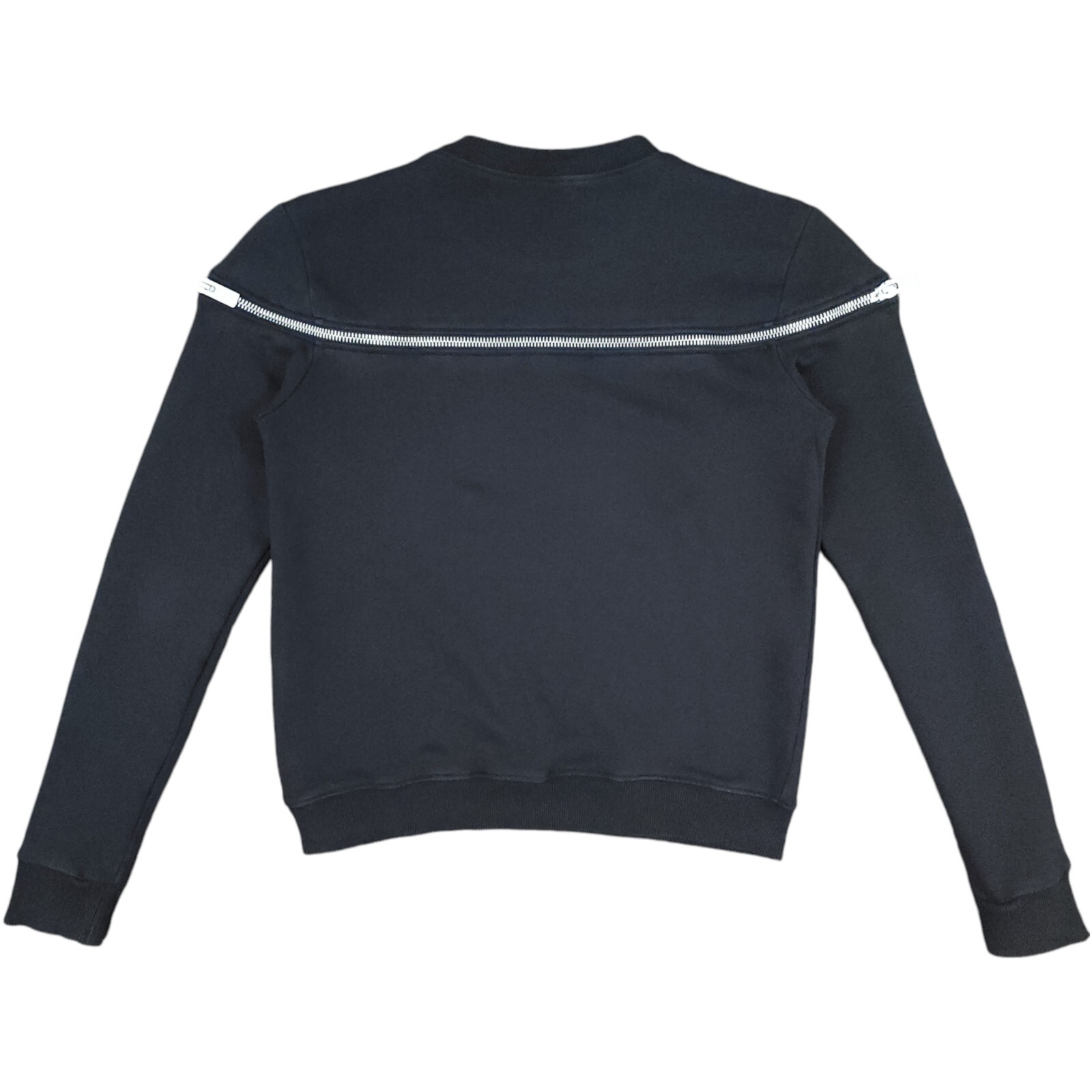 Maglione maglione donna Saint Laurent nero zip incrociata manica lunga taglia small