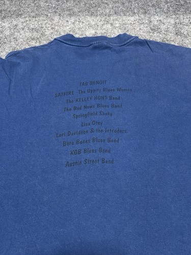 Vintage Silver City 4th Annual Blues Festival 2000 Shirt Blue Medium Band List - 第 12/13 張圖片