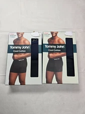 Tommy John Cool Cotton Boxer Briefs Men’s S Navy/Black 4-Pack (2 Packs) 6” New
