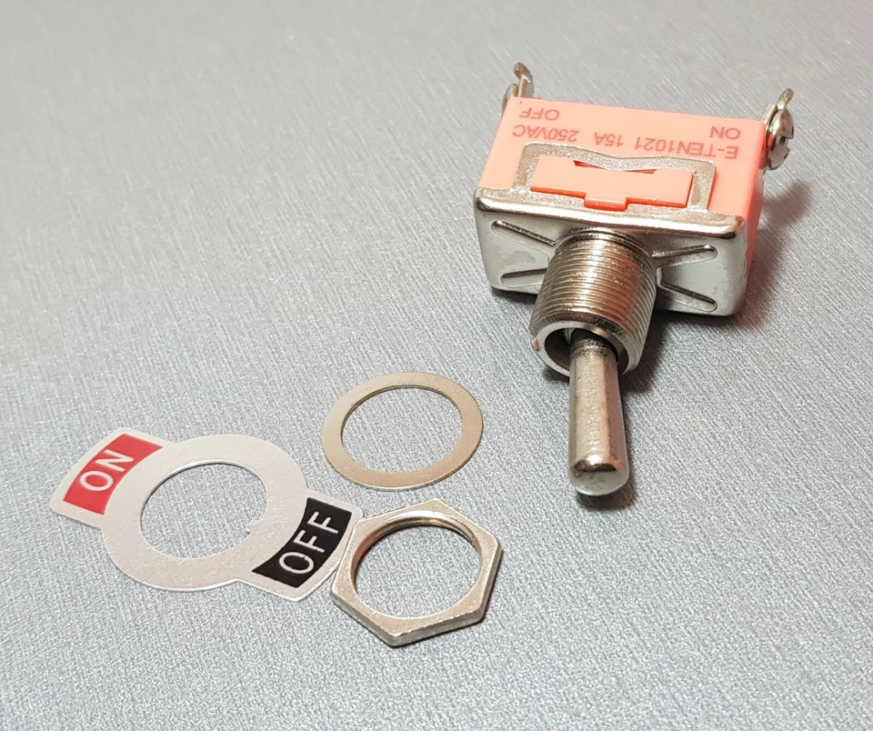 E-TEN1021 15A 250V AC 2PIN SPST ON OFF Toggle Switch 1ps - image 3 of 3