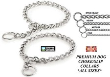 Premium DOG TRAINING CHROME/STEEL CHOKE CHAIN CORRECTION COLLAR ALL SIZES U PICK