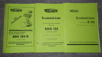 Owners Manual & Spare Parts List Krad Triumph BDG125 & Spare Parts List B125