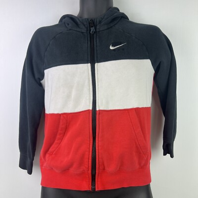 Nike Air Colourblock Full Zip Hoodie Youth M Black/Red 47/55