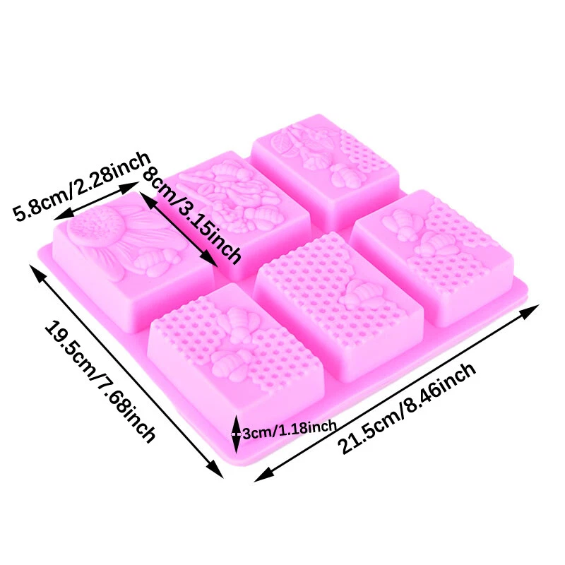 1pc Honey Bee Silicone Soap Mold diy Handmade Craft 3d Soap Mold'UL  GF - Image 3 of 4
