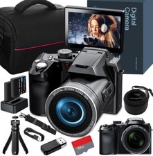 4K Digital Cameras 64MP 16X 3'' WiFi Autofocus w/ Tripod Mic 32GB TF For YouTube