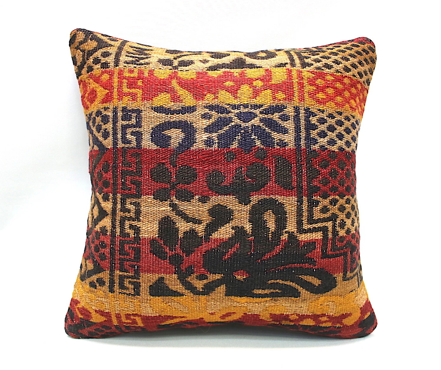 Kilim Square Pillow, 16”x16”, Accent Pillow, Throw Pillow, Decorative Pillow