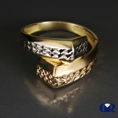 Women's 14K Yellow Gold & 14K Rose Gold Cocktail Ring Wedding Ring