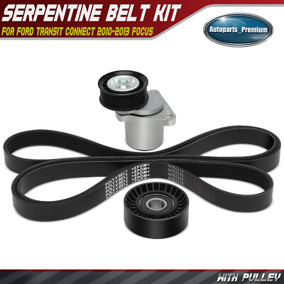 3x Serpentine Belt Drive Component Kit for Ford Transit Connect 2010-2013 Focus