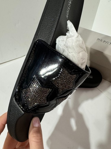 Kenneth Cole Reaction Slide in Black Women 9 Pool Splash Brand New - Picture 7 of 14