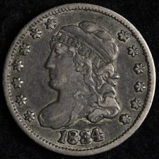 1834 Capped Bust Silver Half Dime XF+ E147 AVCNM