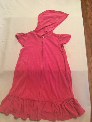 Gr. 5T Old Navy Badeanzug Überwurf Kleid Hoodie rosa Frottee Reißverschluss Mädchen