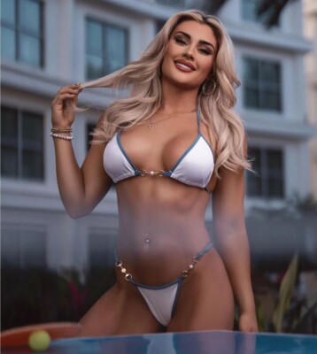 Tiffany Stratton Posing In White Bikini 8x10 Picture Celebrity Print eBay