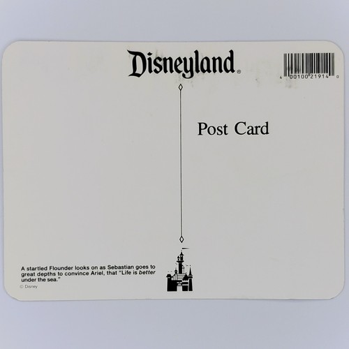 Cartolina Disneyland Sirenetta Ariel Sebastian Flounder Disney 5x7 - Foto 2 di 2